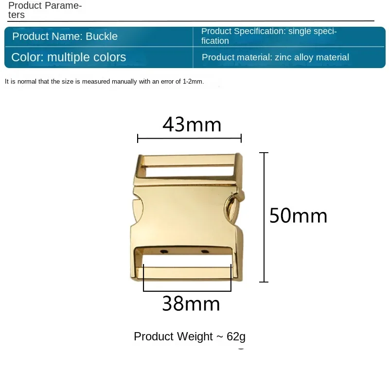 Metal Side Fast Release Buckle 38mm High Corrosion Resistance metal buckles for dog collars