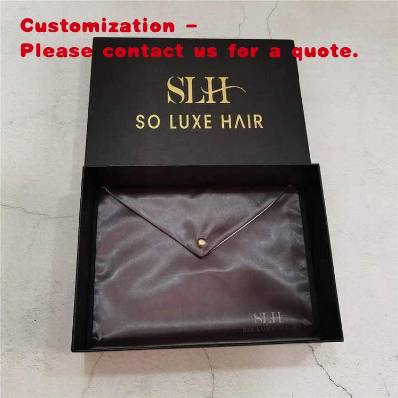 custom.Custom Luxury Poly Mailer Silk Hair Packing Bag Satin Envelope Hair Extensions Wigs Packaging Boxes Hair Bundle Packaging