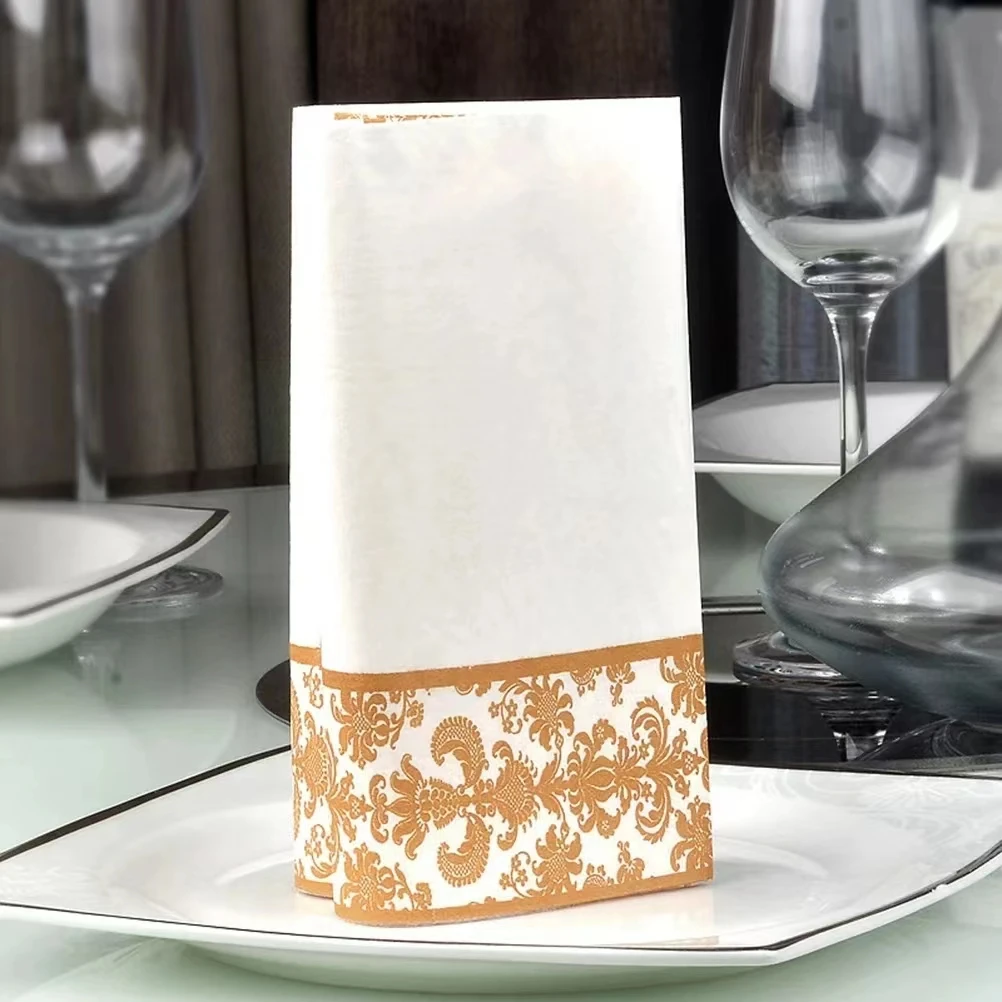 40/100Pcs,  Golden Printing Napkins, Cocktail Tissue, Wedding Tableware Decoration, Cleaning Supplies, Christmas Party Supplies