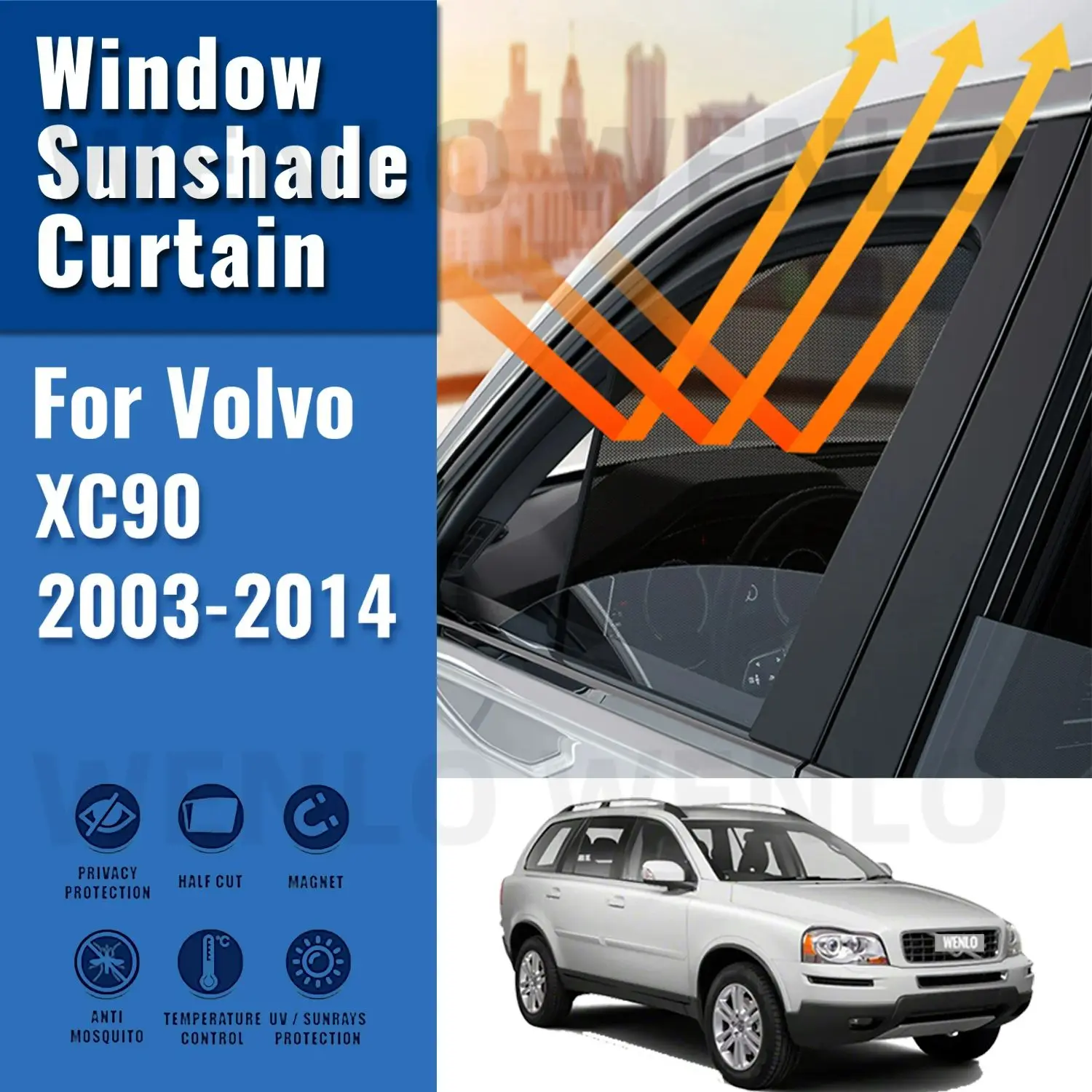 

For Volvo XC90 2003-2014 XC 90 Car Sunshade Shield Magnetic Front Windshield Frame Curtain Rear Side Window Sun Shades Visor