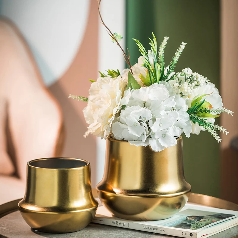Modern Gold Plant Pots for Succulents Planters Accessories Hydroponic Flower Pot for Living Room