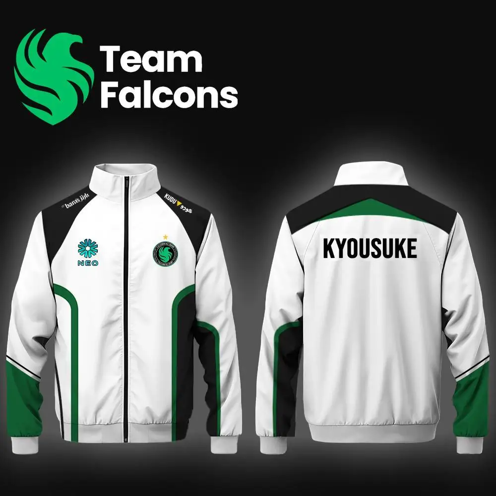 Мужские и женские настраиваемые киберспортивные куртки Team Falcons с длинными рукавами осенне-зимняя униформа CS2 NiKo m0NESY тренировочный трикотаж