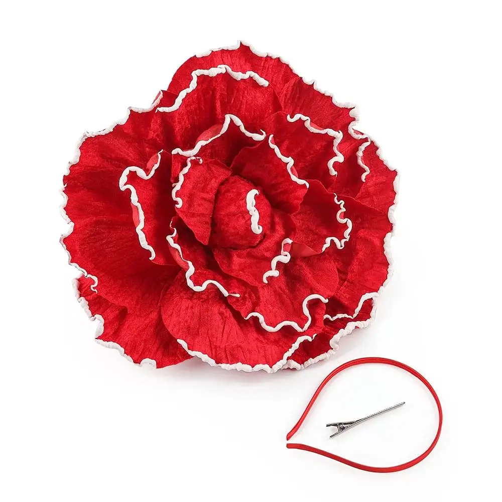 Fashion Exaggerated Flowers Fascinator Rose Flowers Bridal Makeup Prom Hair Band Hair Accessories Women