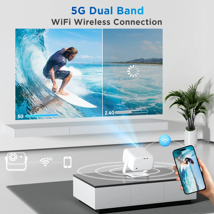 Rigal C35 Smart Projector with Android OS, Auto Focus LCD Projector for Home and Entertainment Use view 2