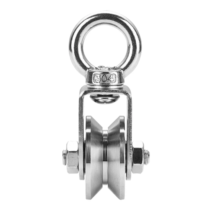 Reliable Swivel Pulley Silent 304 Stainless Steel Duplex Bearing Swivel Pulleys Roller Excellent Durability Wheel Drop shipping