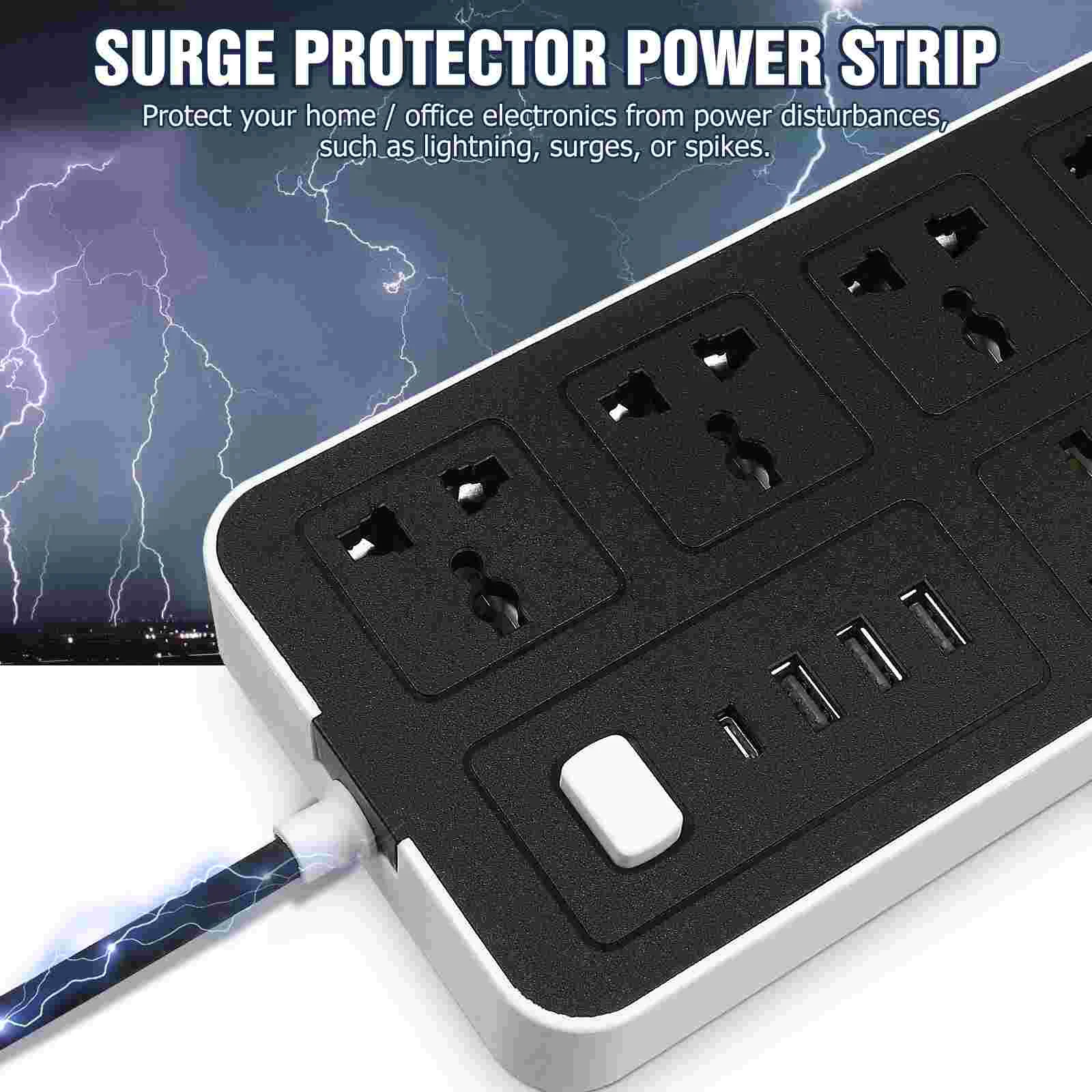 USB Power Strip British Standard Panel Multi-hole Switch Wiring Socket Electric Outlet Extension Plug Flat Cord Regulatory