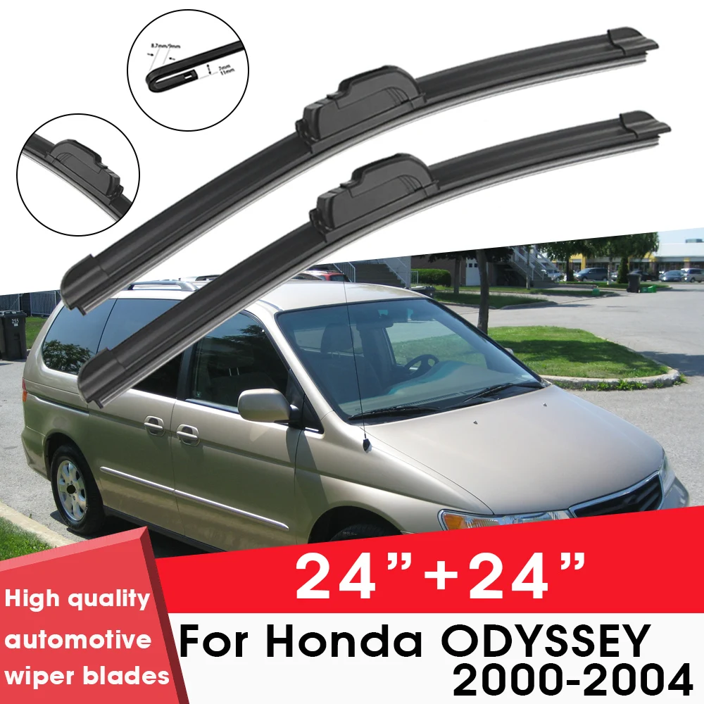 

Car Wiper Blade Blades For Honda ODYSSEY 2000-2004 24"+24" Windshield Windscreen Clean Naturl Rubber Car Wipers Accessories