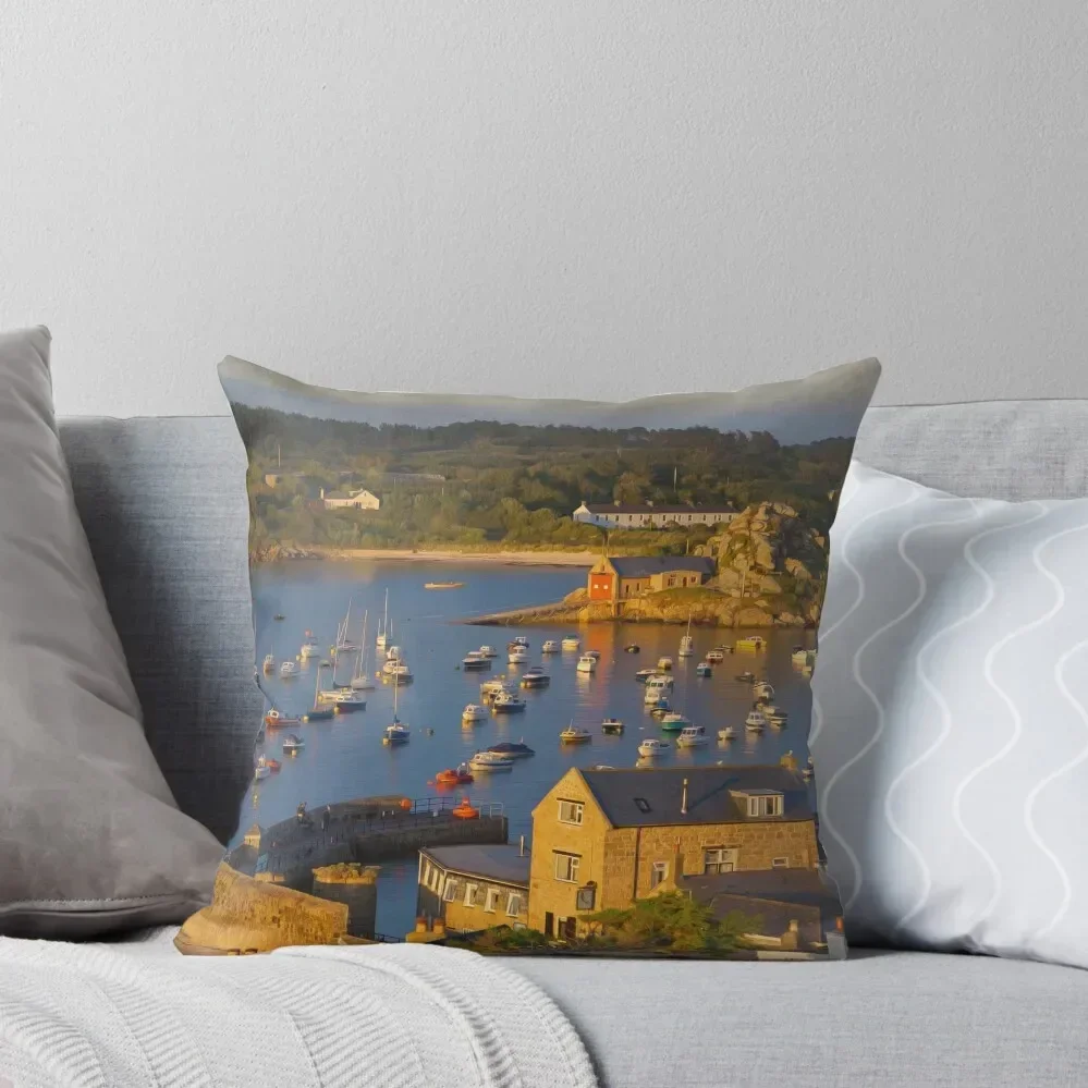 

Isles of Scilly Railway Poster Throw Pillow Sofas Covers Room decorating items Sofa Cushion Cover pillow