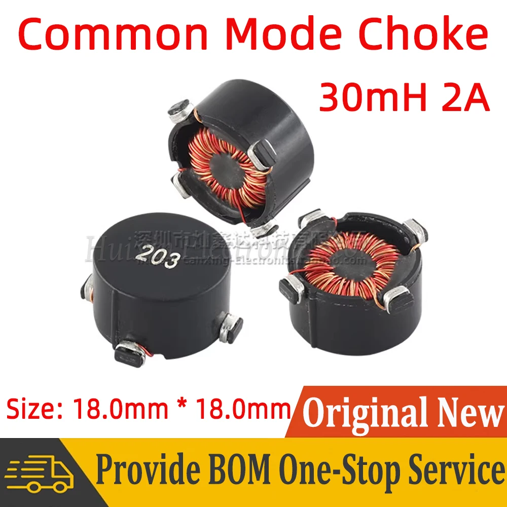 2pcs SMD SMT Common Mode Choke Power Inductor Inductance 30mH 2A Switching Power Supply Filter Magnetic Ring