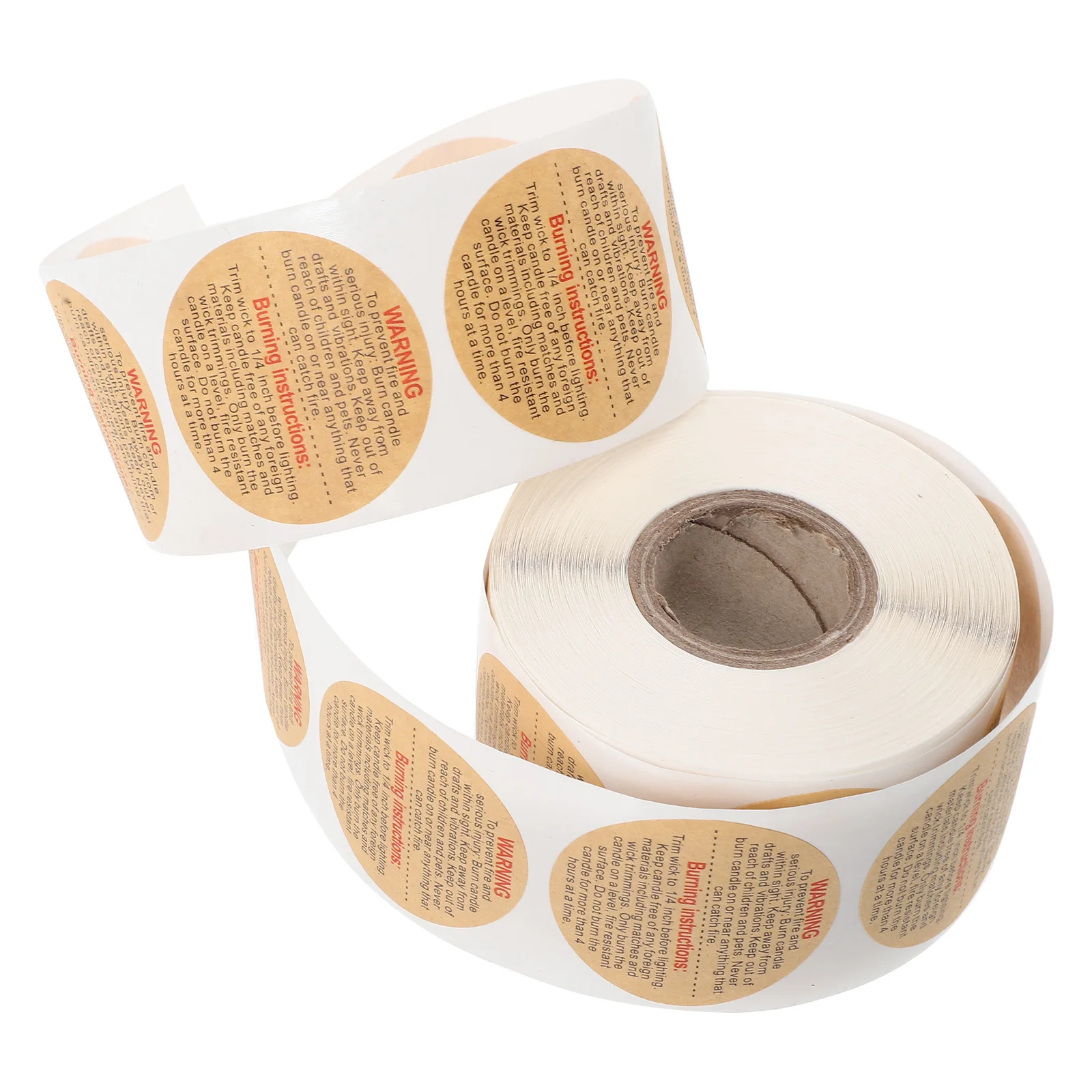 1 Roll Warning Stickers Waterproof Safety Labels for Jars Wax Melts Packaging Sealing Round Decals