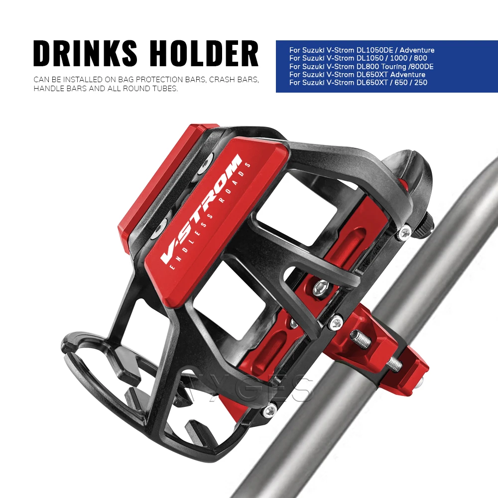 Motorcycle Beverage Water Bottle Cage Drinks Holder Water Cup Holder For Suzuki V-Strom DL1050 DL1000 DL800 DL650 DL250 VStrom