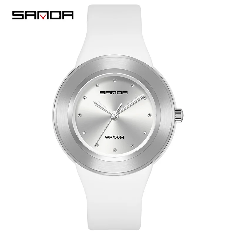 SANDA 3119 Quartz Watch Leisure Creative Crystal Sports Outdoors Waterproof Pointer Display for Men and Women's Watches Gift