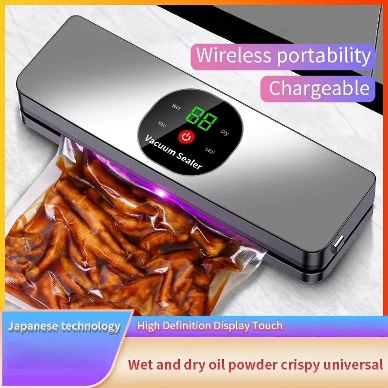 

Беспроводной вакуумный упаковщик с зарядкой через USB и управлением одной кнопкой — в комплекте 10 пакетов, идеально подходит для кемпинга и хранения продуктов в домашних условиях.