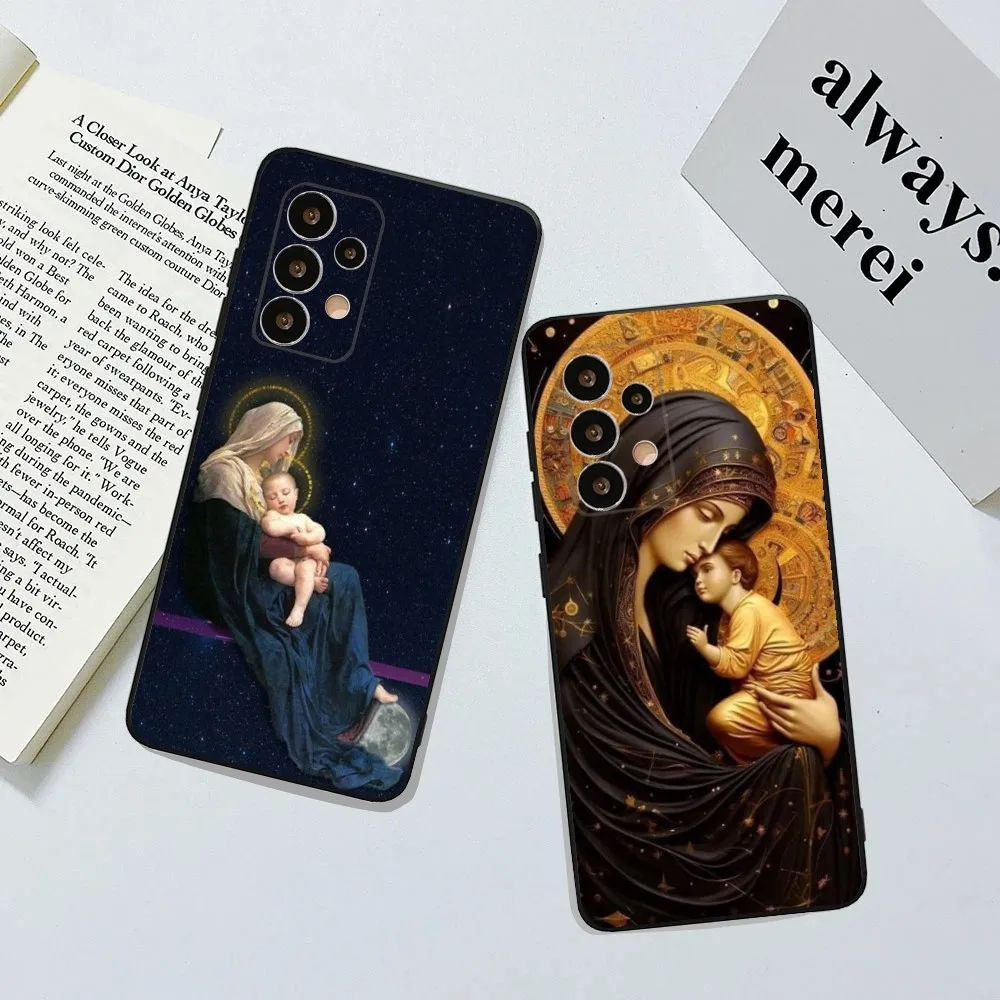 Virgen StMary Celestial Mother Phone Case For Samsung Galaxy A13,A21s,A22,A31,A32,A52,A53,A71,A80,A91 Soft Black Cover