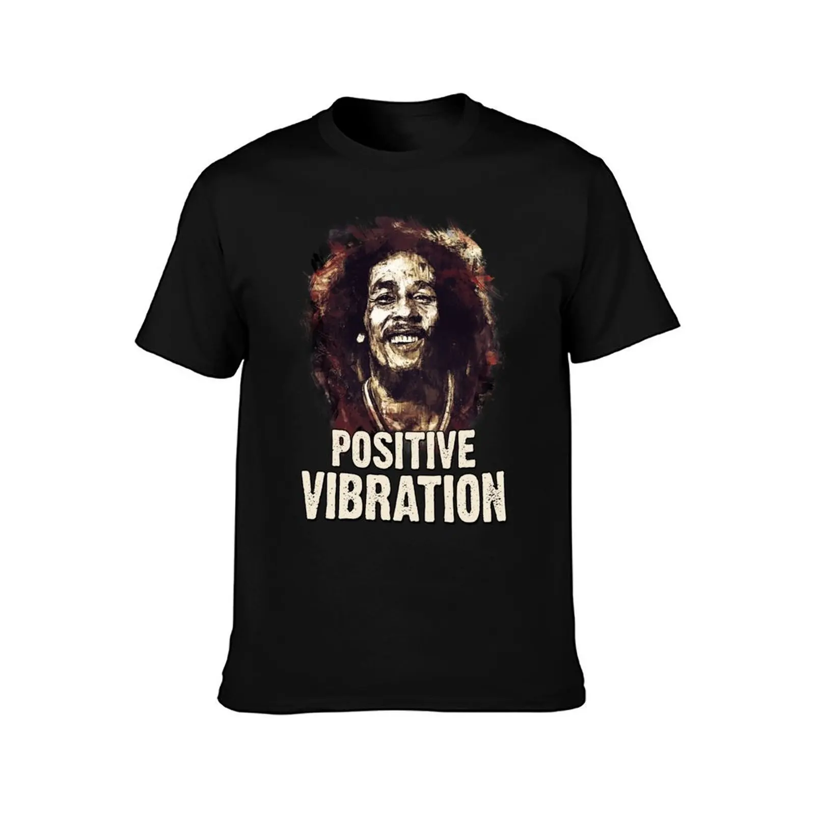 Positive Vibration T-Shirt Summer Casual Cotton Tee Oversized Streetwear Tops Vintage Graphic Print Loose Fit Short Sleeve