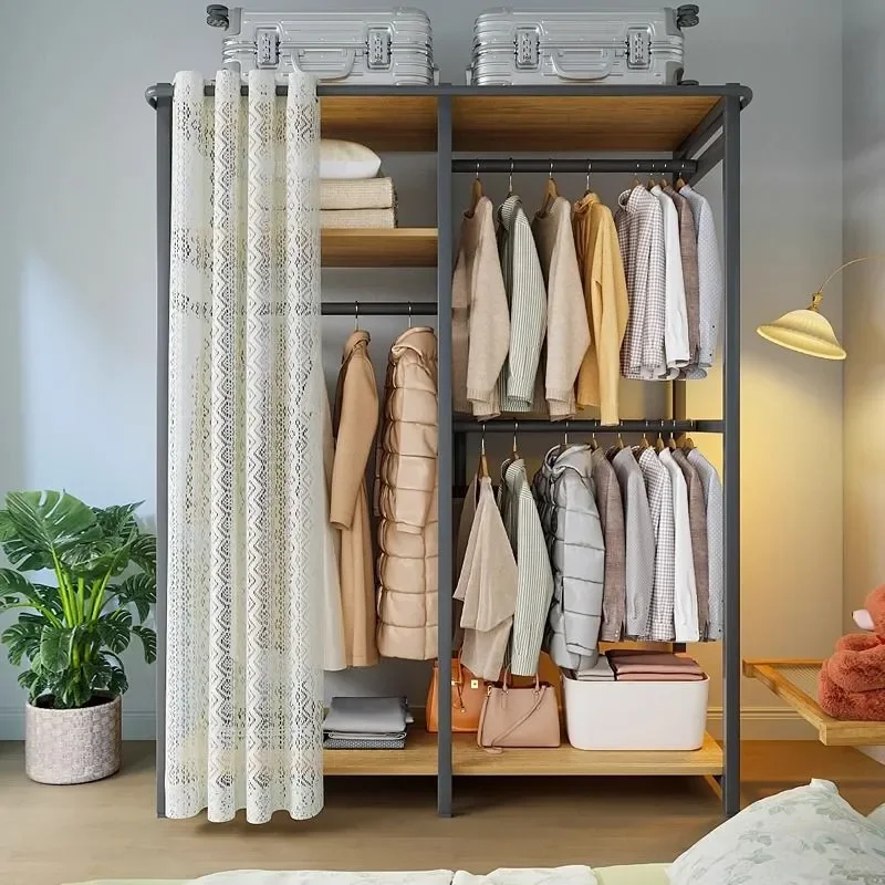 Coat Rack Bedroom Floor Hanger Home Simple Wardrobe Thickened Hanging Clothes Rack Open Wardrobe