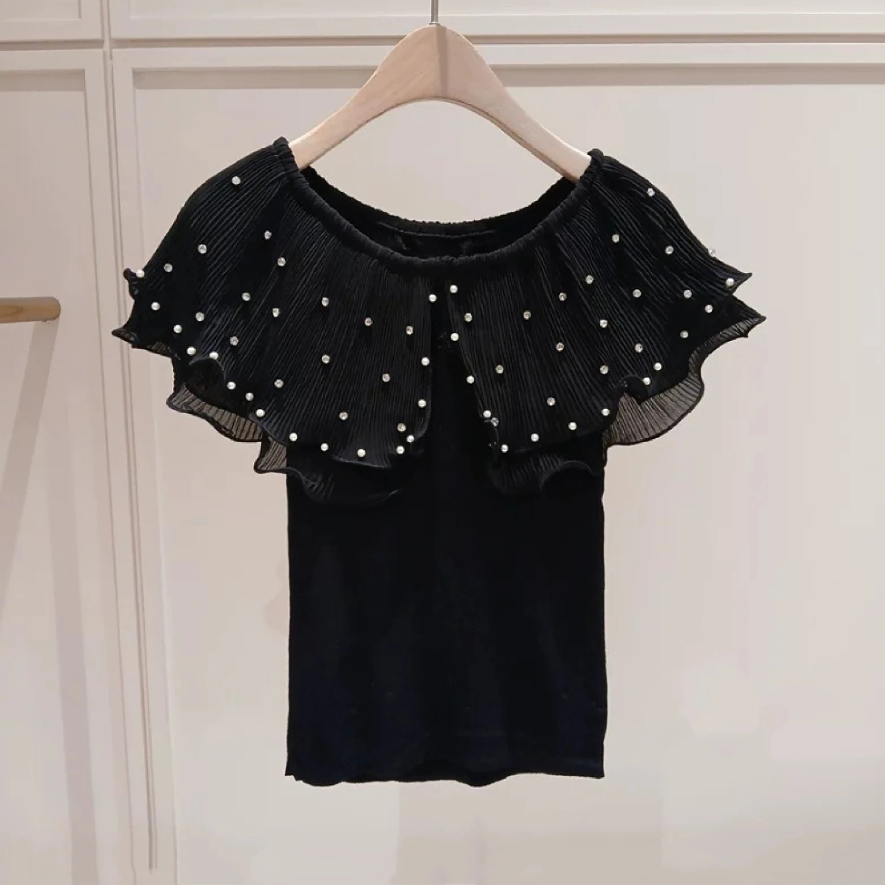 

Ele Одноразовый вязаный свитер с тяжелой вышивкой, сшитый вручную, плиссированный, ортопедический, Sli, приятный для поездок на работу, облегающий крой