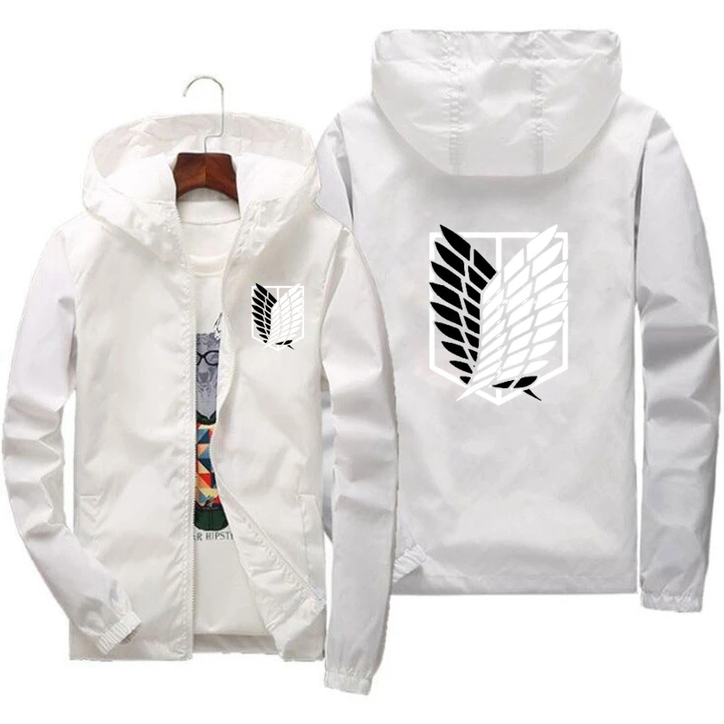 Attack on Titan New Outdoor Travel Men's Hooded Jacket Spring Fall Zipper  Lightweight Comfortable Camping Hiking