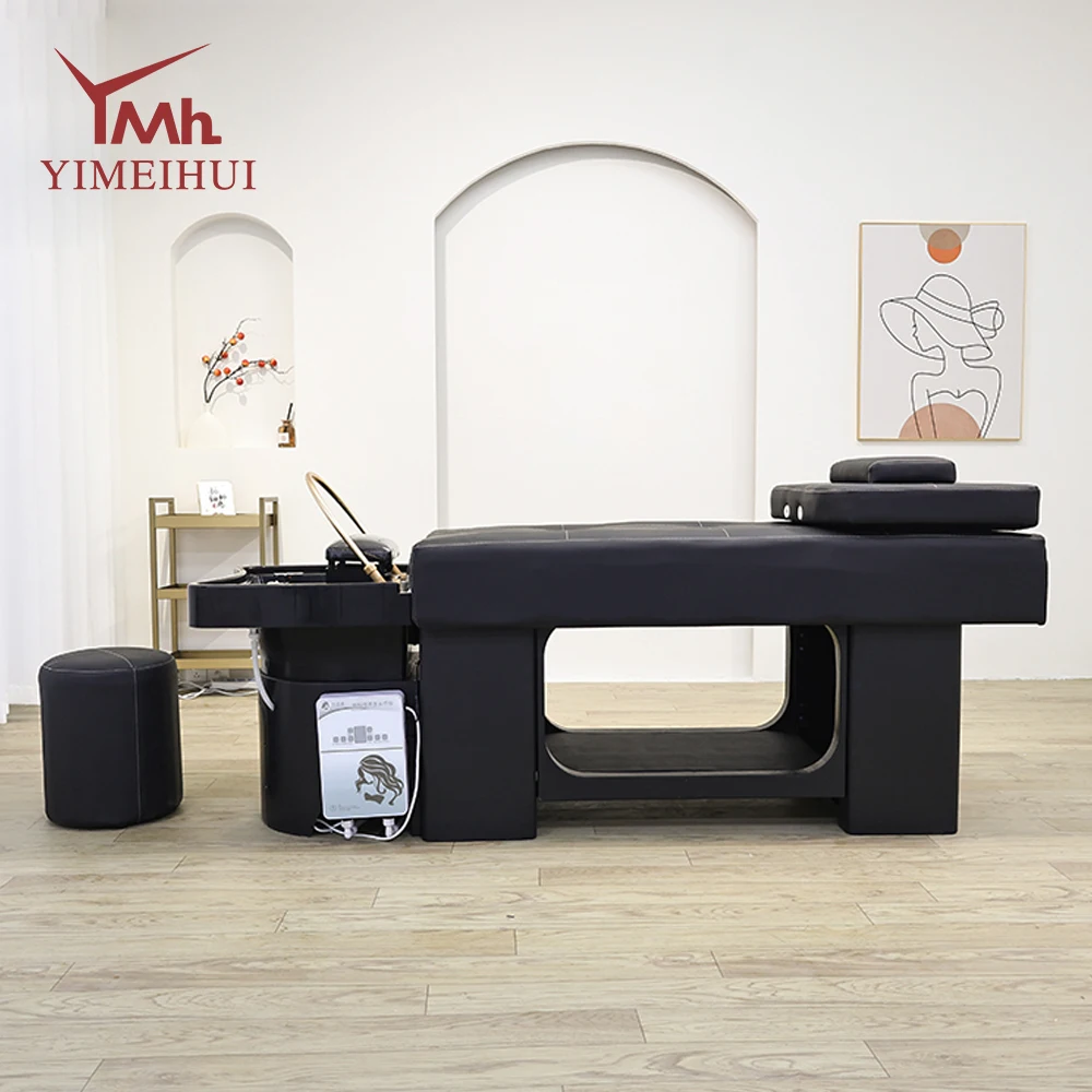 Japanese Head Spa Shampoo Bed and Bowl Beauty Salon Water Therapy Hair Washing Thai Massage Shampoo Bed With Steamer