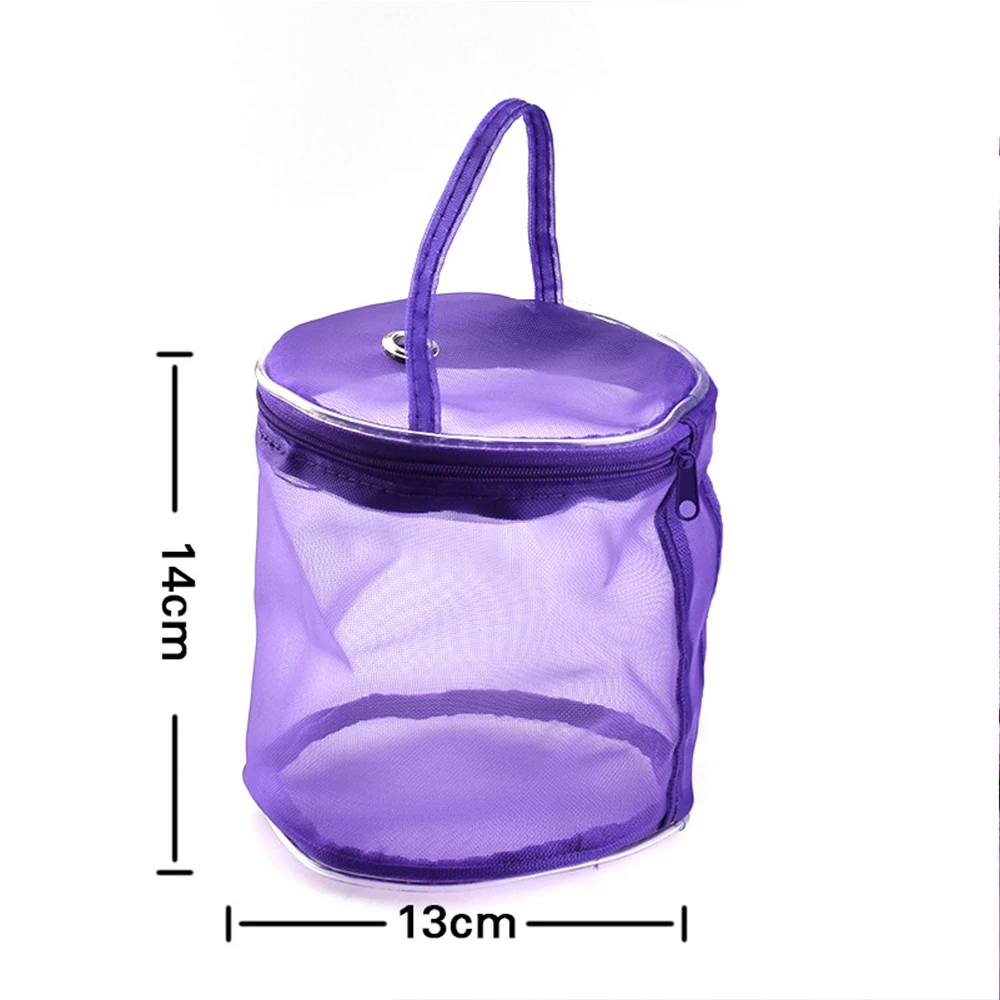 Portable Knitting Yarn Balls Storage Case Small Round Empty Mesh Bag Basket Organizer Crochet Carrier Sewing Accessories