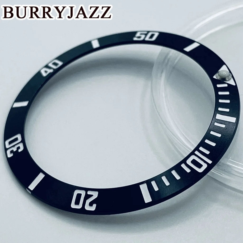 BURRYJAZZ 38mm Aluminum Ring GMT Diver\'s Style Watch Bezel Insert For 40mm Watch Cases Replace Accessory Diving Bezel Ring