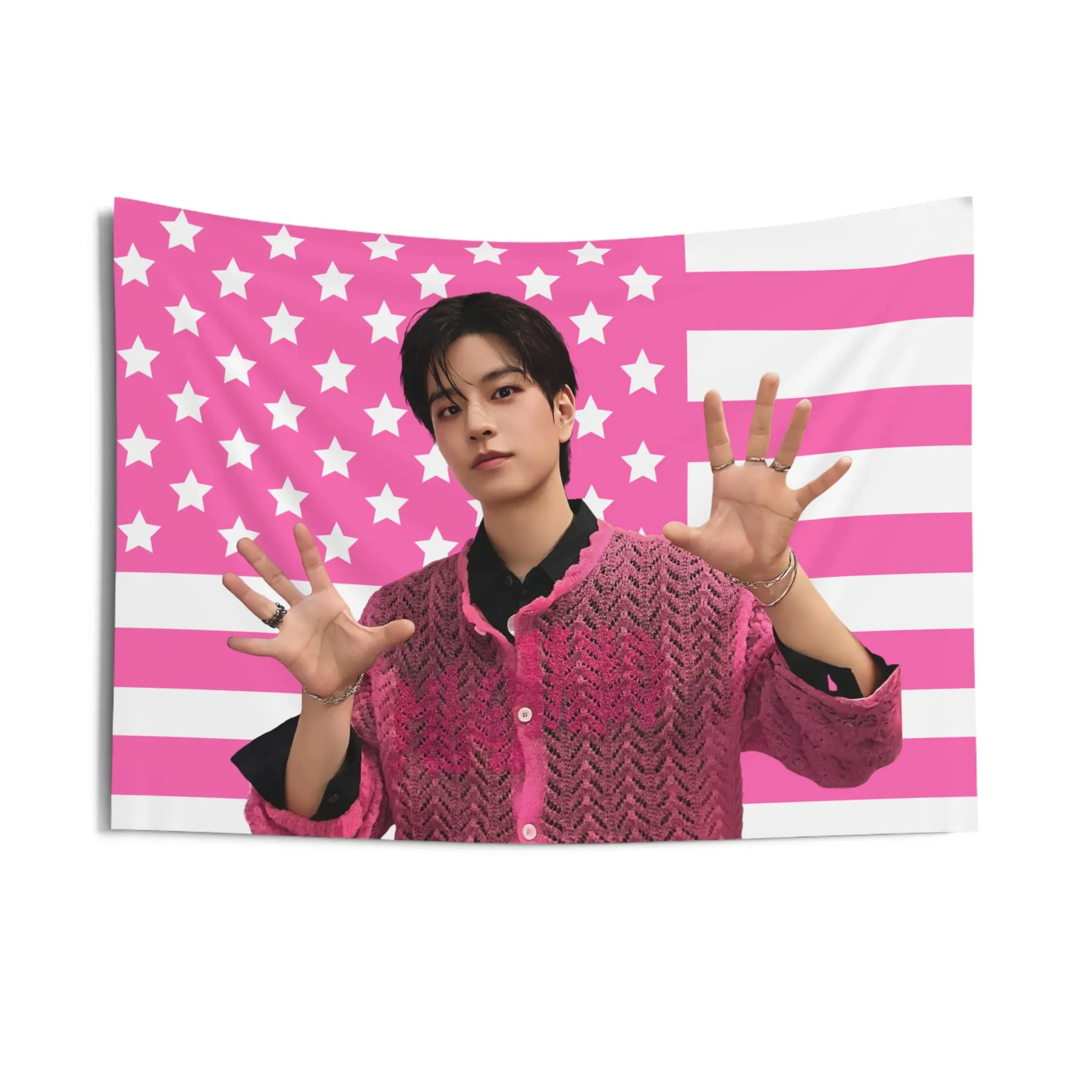 Seungmin Do It الوردي العلم الأمريكي الجمالي الجدار الشنق غرفة نوم عنبر خلفية القماش هدية عيد ميلاد منفعل المعبود جدار ديكور