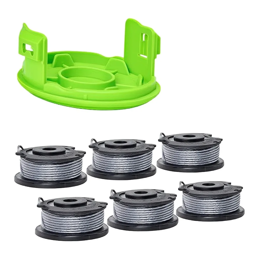 6pcs Replacement Trimmer String Spools With Auto-Feed Trimmer Cover For Grass Trimmer Blade Cutter Lawn Trimmer String Trimmer