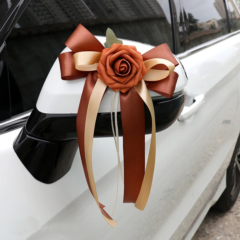 1pc casamento carro espelho retrovisor arco decoração europeu e americano retro cor frota flor cadeira de casamento volta flor