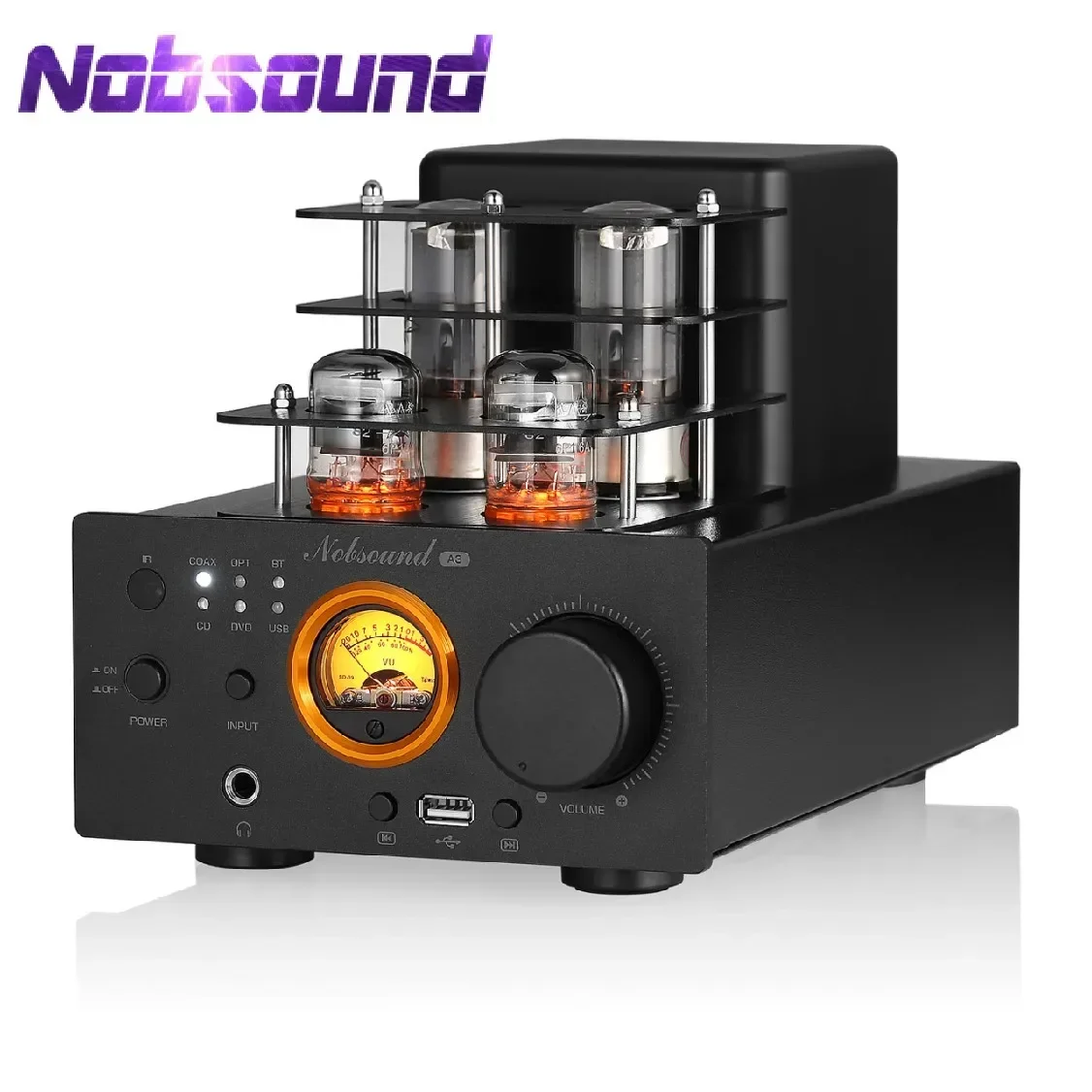 

Nobsound A3 HiFi Bluetooth 5.0 Receiver Tube Amplifier USB Player Digital COAX / OPT Stereo Power Amp 35W×2 Headphone Amp