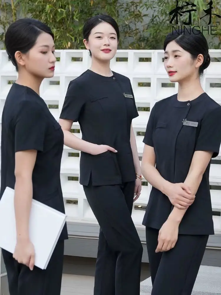 New Beauty Agency Work Clothes High Quality Beauty Salon Women Summer SPA Uniform Hotel Professional Short-sleeved Top and Pants