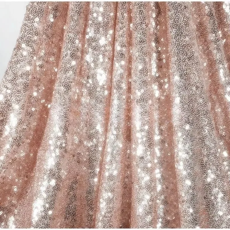 

Champagne gold coffee 3MM encrypted sequin fabric for stage dress performance costume evening gown DIY shiny fabric material