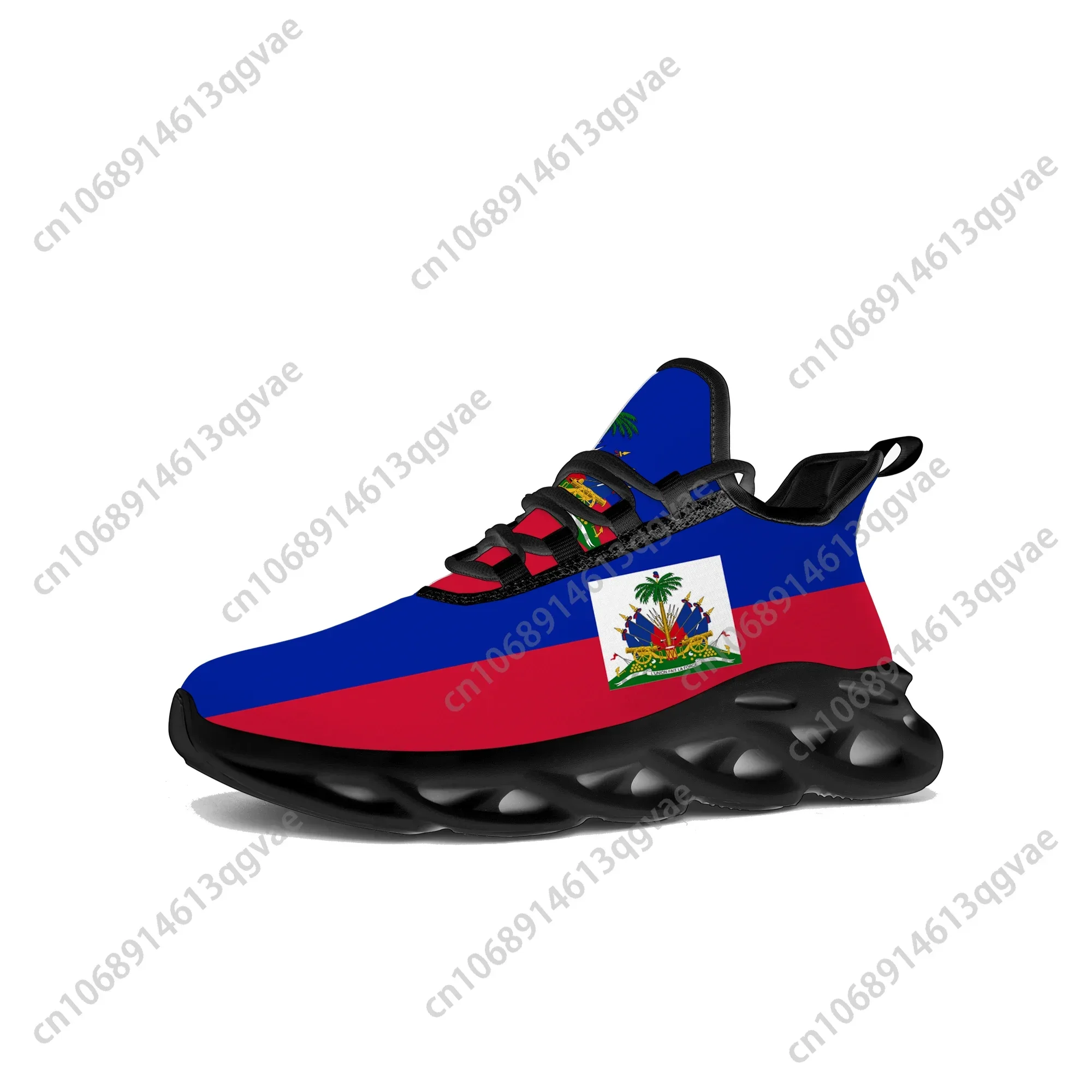 Haitian Flag Flats Sneakers Mens Womens Haiti Pop Sports Running High Quality Sneaker Lace Up Mesh Footwear Tailor-made Shoe