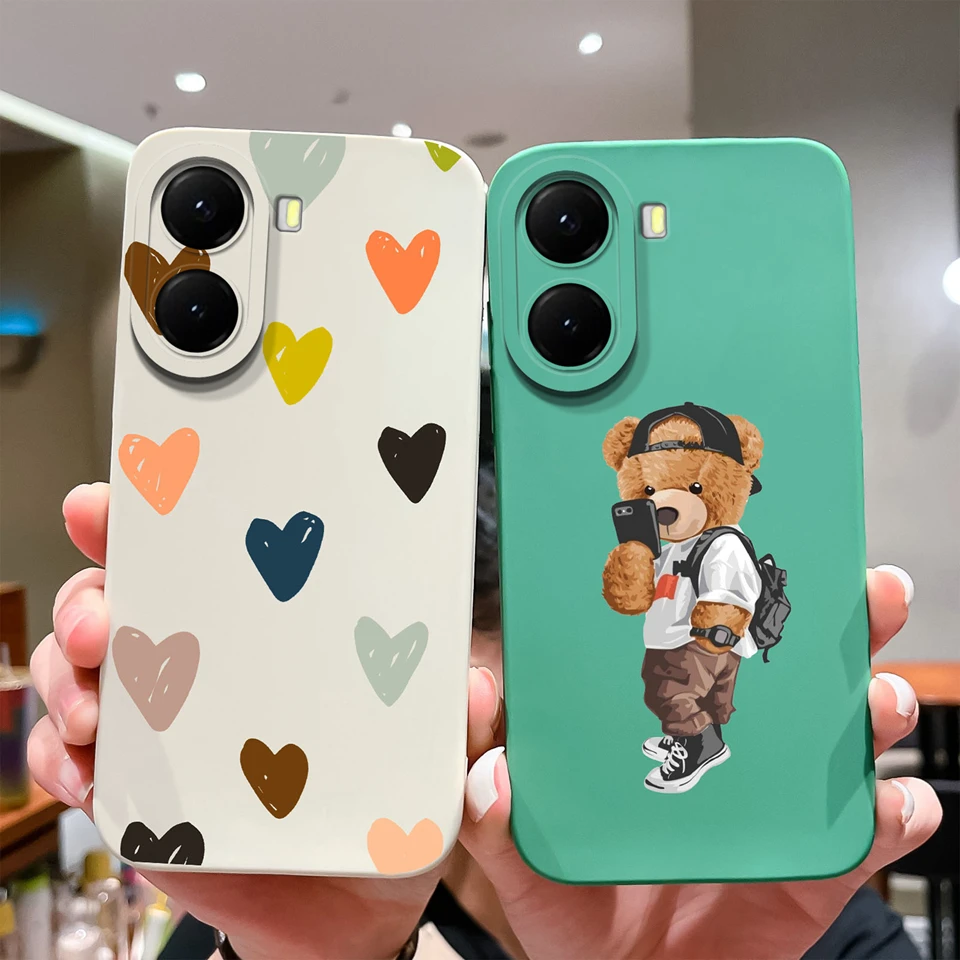 Xiaomi Poco X7 Pro 케이스 러블리 베어 러브 하트 충격 방지 Anti-fall Antifouling Luxury Shell For Xiaomi poco x7 pro Coque