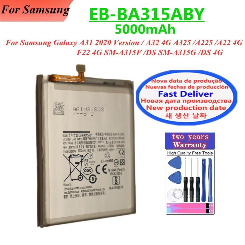 Batería EB-BA315ABY para Samsung Galaxy A31 versión 2020 / A32 A22 4G A325 /A225 /F22 SM-A315F /DS SM-A315G