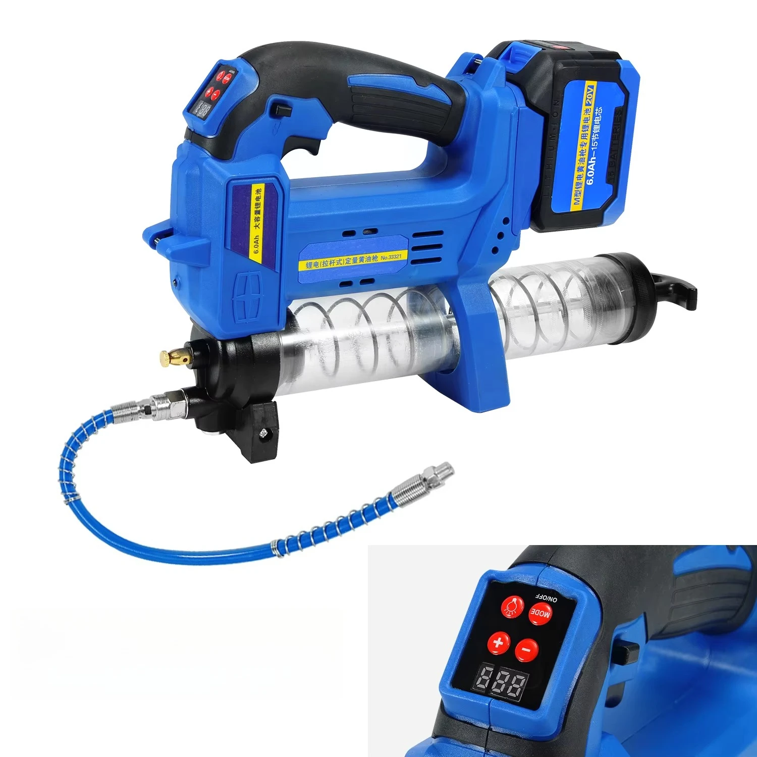 ポータブルハンドヘルドグリースガン潤滑高電圧リチウムイオンバッテリーコードレス電動グリースガン