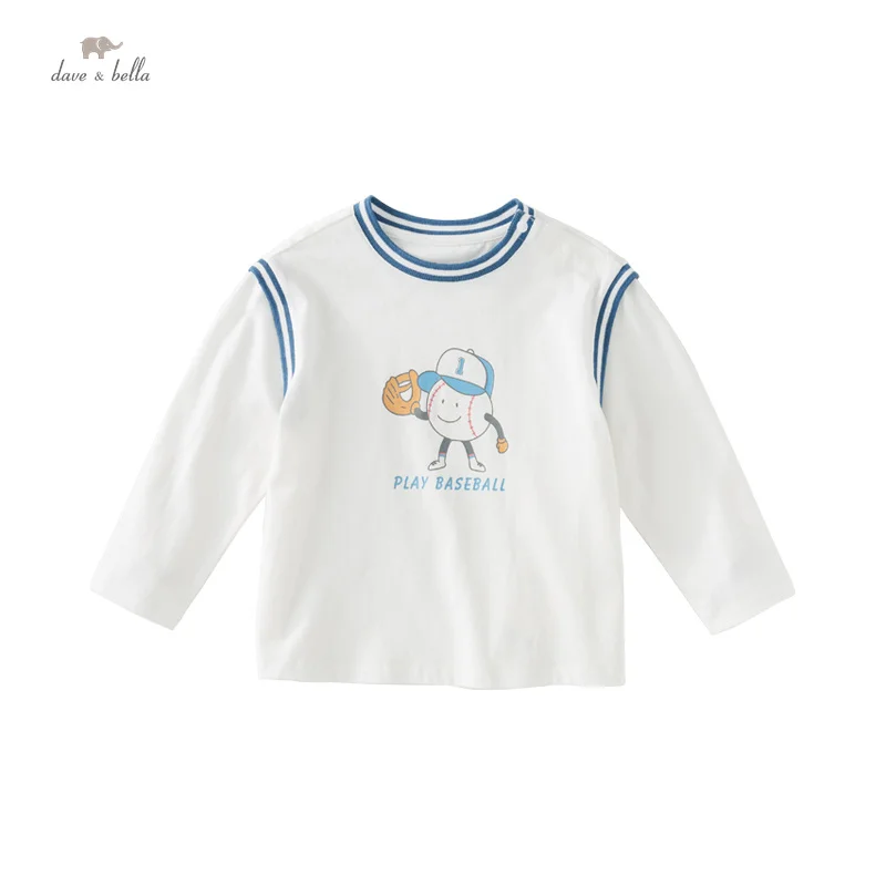 Dave Bella Autumn Boy's Baby T-Shirt Children Top Pure Cotton Fashion Casual Cartoon Outdoor Sport DB3236422