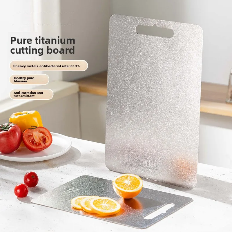 Thickened pure titanium cutting board Double-sided cutting board Bacteriostatic and mildew-proof kitchen household complementary
