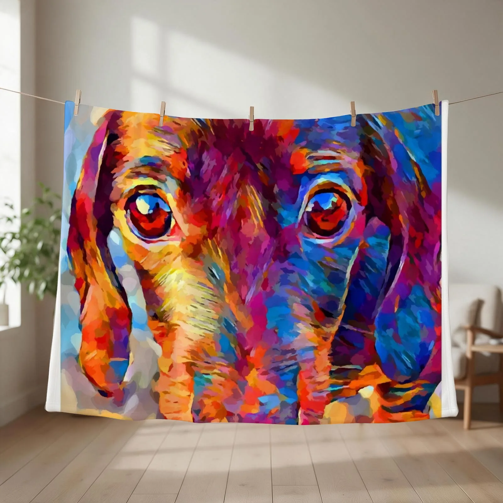 Miniature Dachshund 3 Throw Blanket couch cozy soft plush fuzzy picnic outdoor blanket