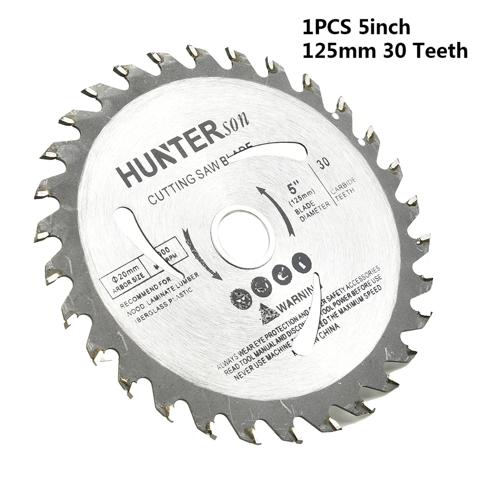 1pc 125mm 5inch Carbide Saw Blade 30T Wood Cutting Disc For Cutting Wood Solid Wood Composite Board Circular Saw Blade 12000rpm