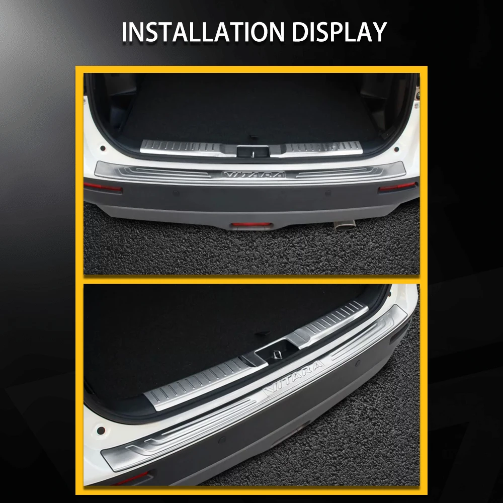 For Suzuki Vitara 2015 2016 2017 2018 2019 Inner Rear Bumper Stainless Steel Protection Trunk Sill Car Accessories Trim