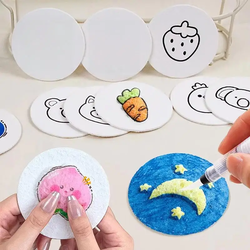 3D Magic Puffy Foam Texture Painting Paper Kids DIY Drawing Art Craft Sponge Canvas Board Educational Handicraft Toy