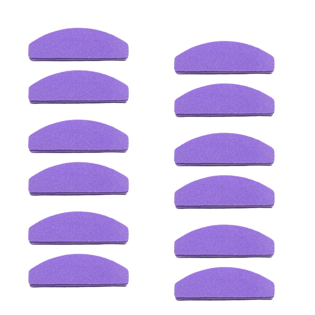 20pcs Sponge File Short Mini Half Moon Shaped Double Sided Nail Grinding Polishing Strip For Home Salon Manicure Nail Art Tool