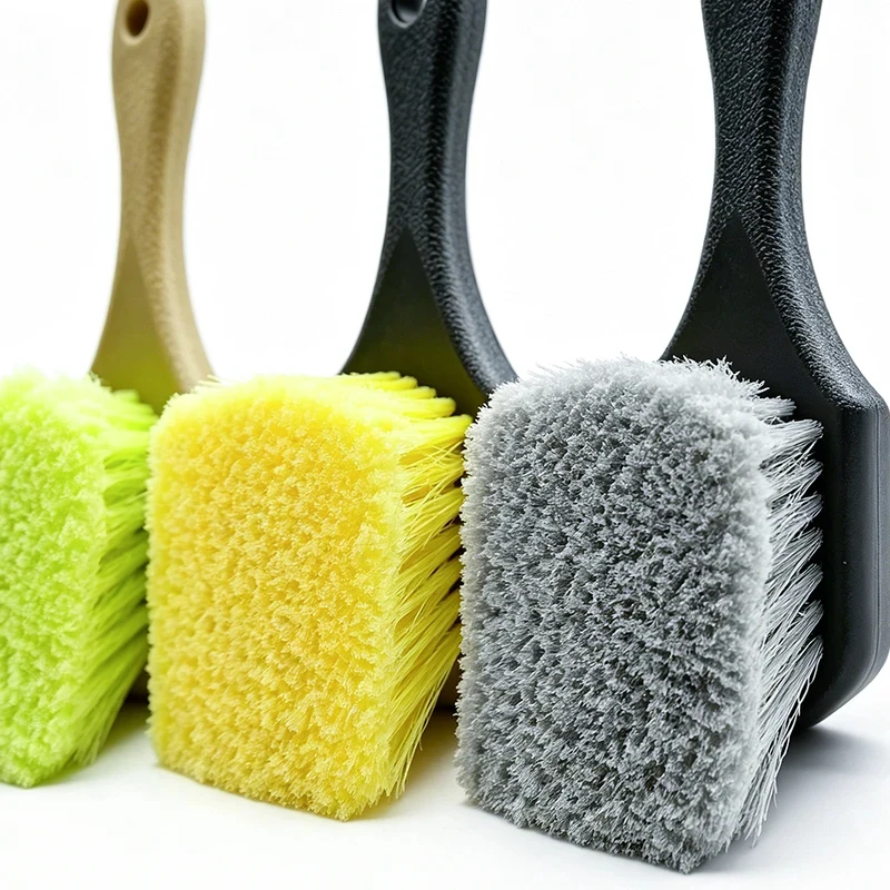 AUTOBIGHT 3 Color Car Tire Wheel Cleaning Brush Fine Care Brush Universal Tire Brush Tires Heavy Duty Tire Cleaning Tool