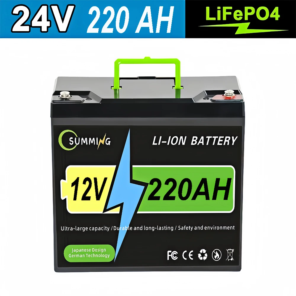 

LiFePO4 12V 220Ah Battery Integrated BMS,8000+ Cycles, Designed for ️Solar Storage, Campers, Boats & Off-Grid Living Spaces