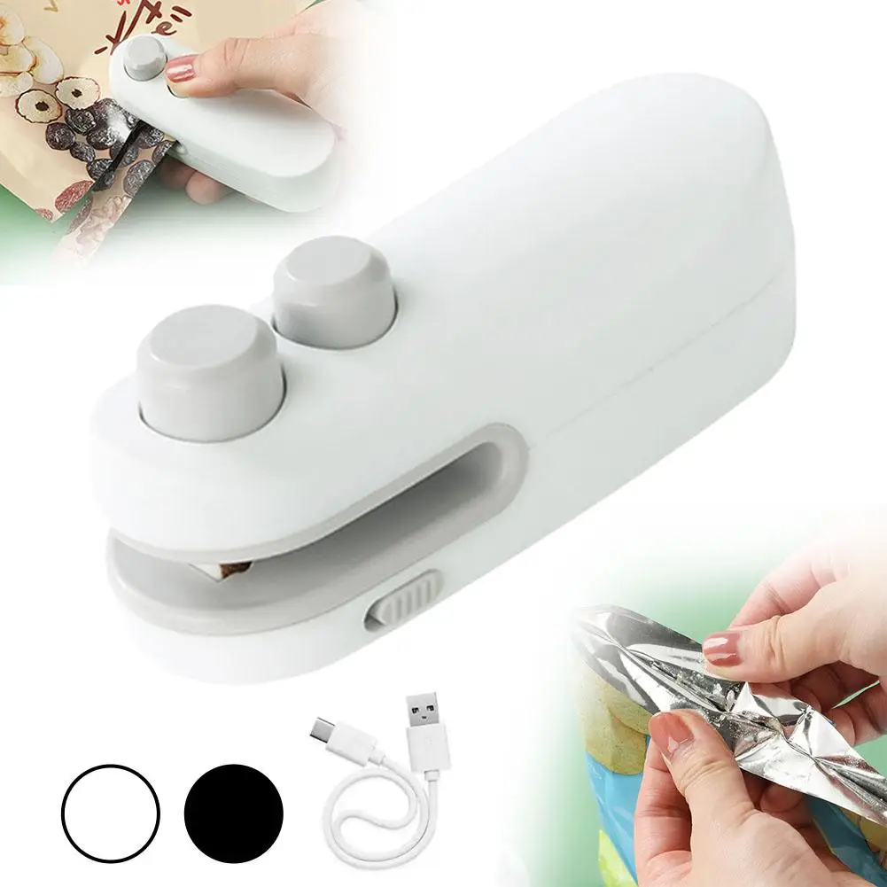 Mini Magnetic Sealing Machine Heat Bag Sealer Portable Handheld Plastic Bag Heat Sealer Rechargeable For Food Snack Kitchen J5E4