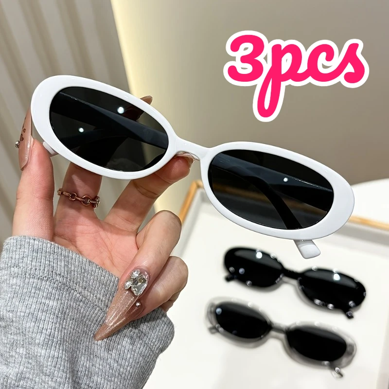 2/3 Stück elegante ovale Dekorbrillen für Damen, leicht und langlebig, trendiges Accessoire für Party- und Alltagsstyling