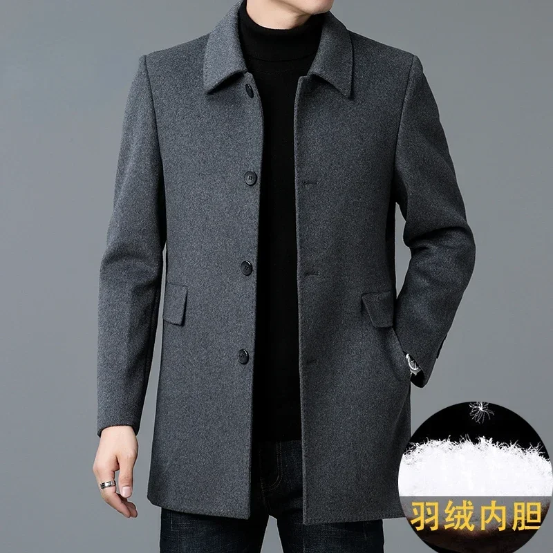 2023 New Winter Jacket Men Double Faced Cashmere Coat Men's Mid Long High End Woolen Coats Man Clothing Casaco Masculino FCY4541