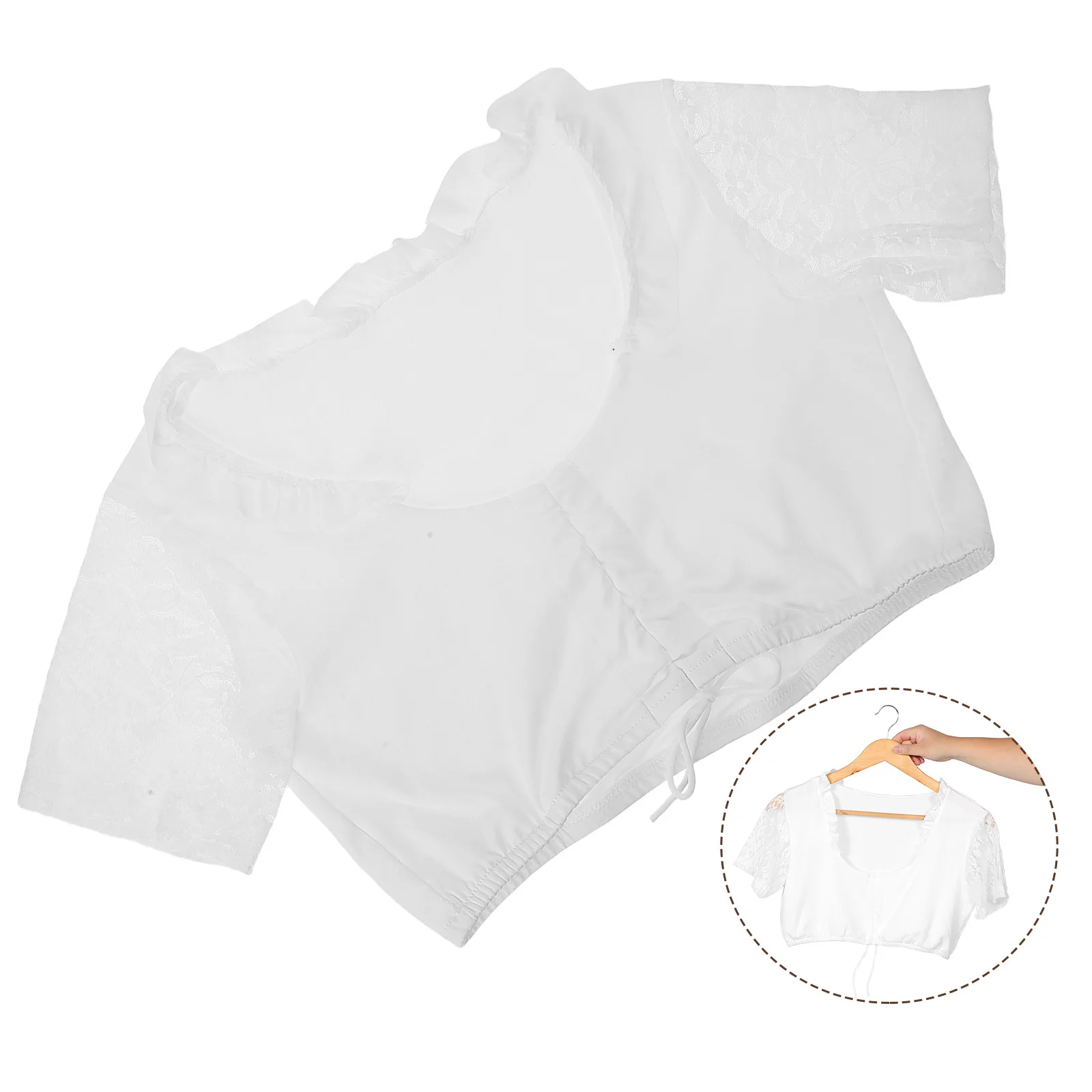 

Oktoberfest Crop Top Women Oktoberfest Costume Breathable V-Neck Lace Maid Outfit Party Performance Traditional Bavarian