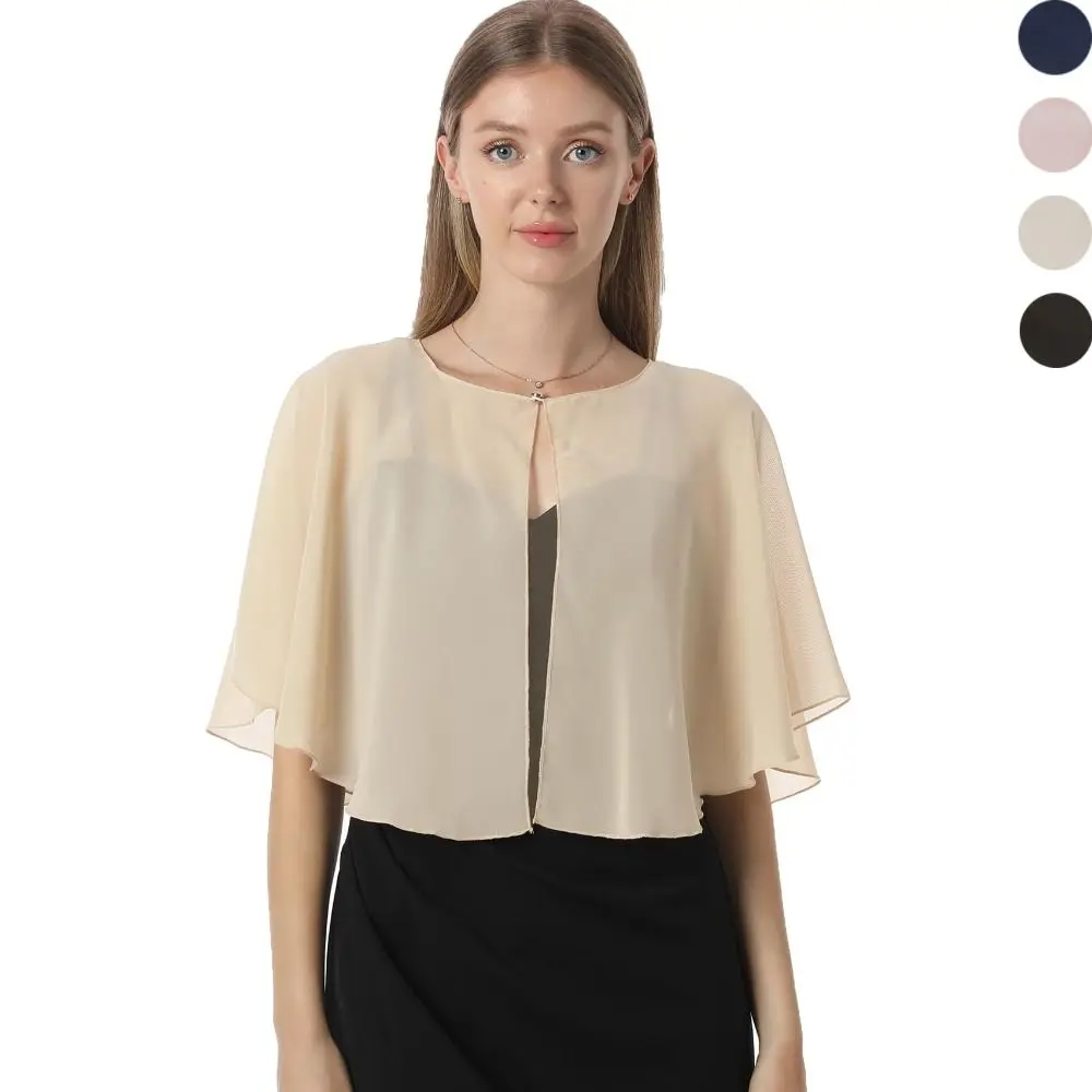 

Модная прозрачная шифоновая накидка, легкий дизайн, элегантный стиль, вечернее платье, мягкие шали, свадебная церемония