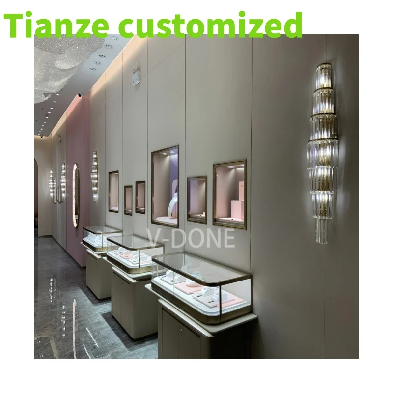 

Customized-Luxury jeweller's store glass display showcase sale jewelery display jewelry jewelry mall counter jewelry kiosk